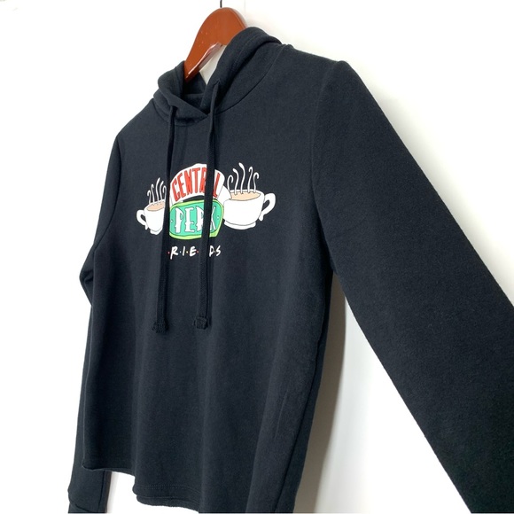Friends Central Perk Jet Black Graphic Print Soft Hoodie From Kohls Nwt Sz Small - Picture 6 of 16